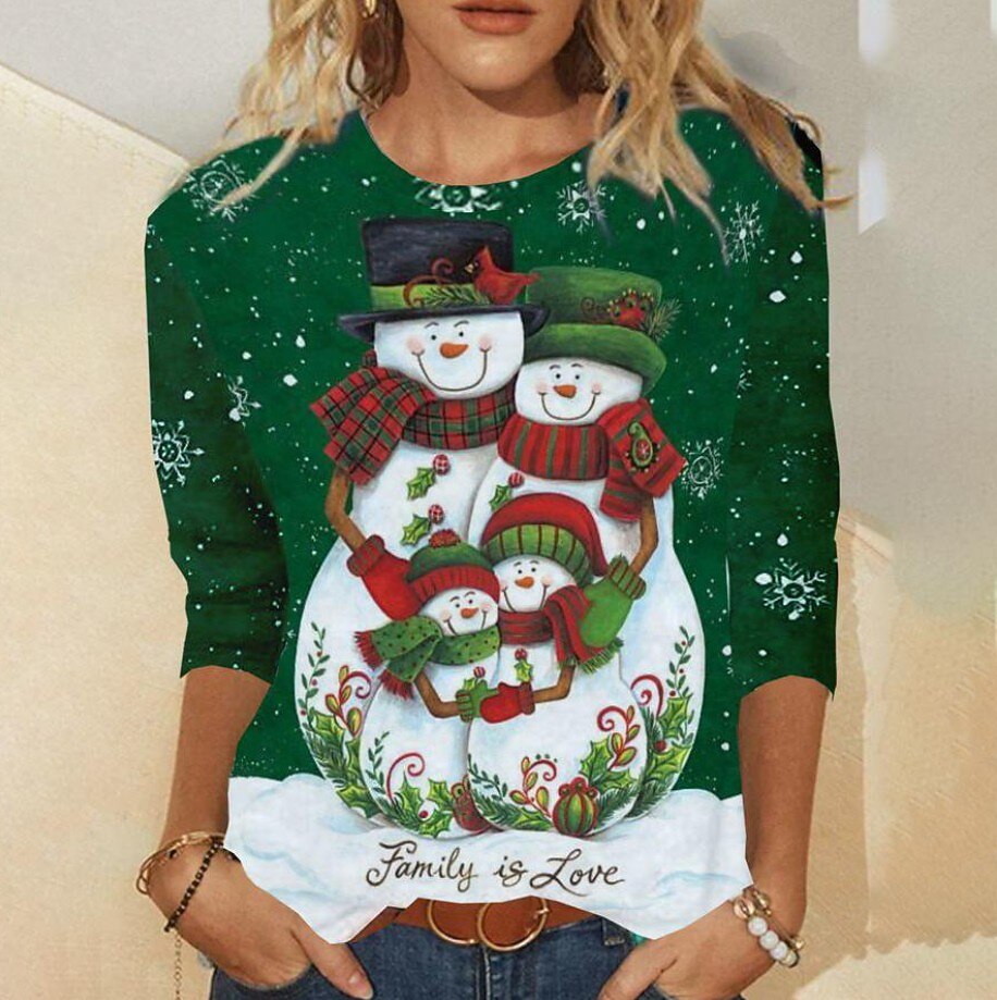 Women's Christmas Snowflake Tree Graphic Tee