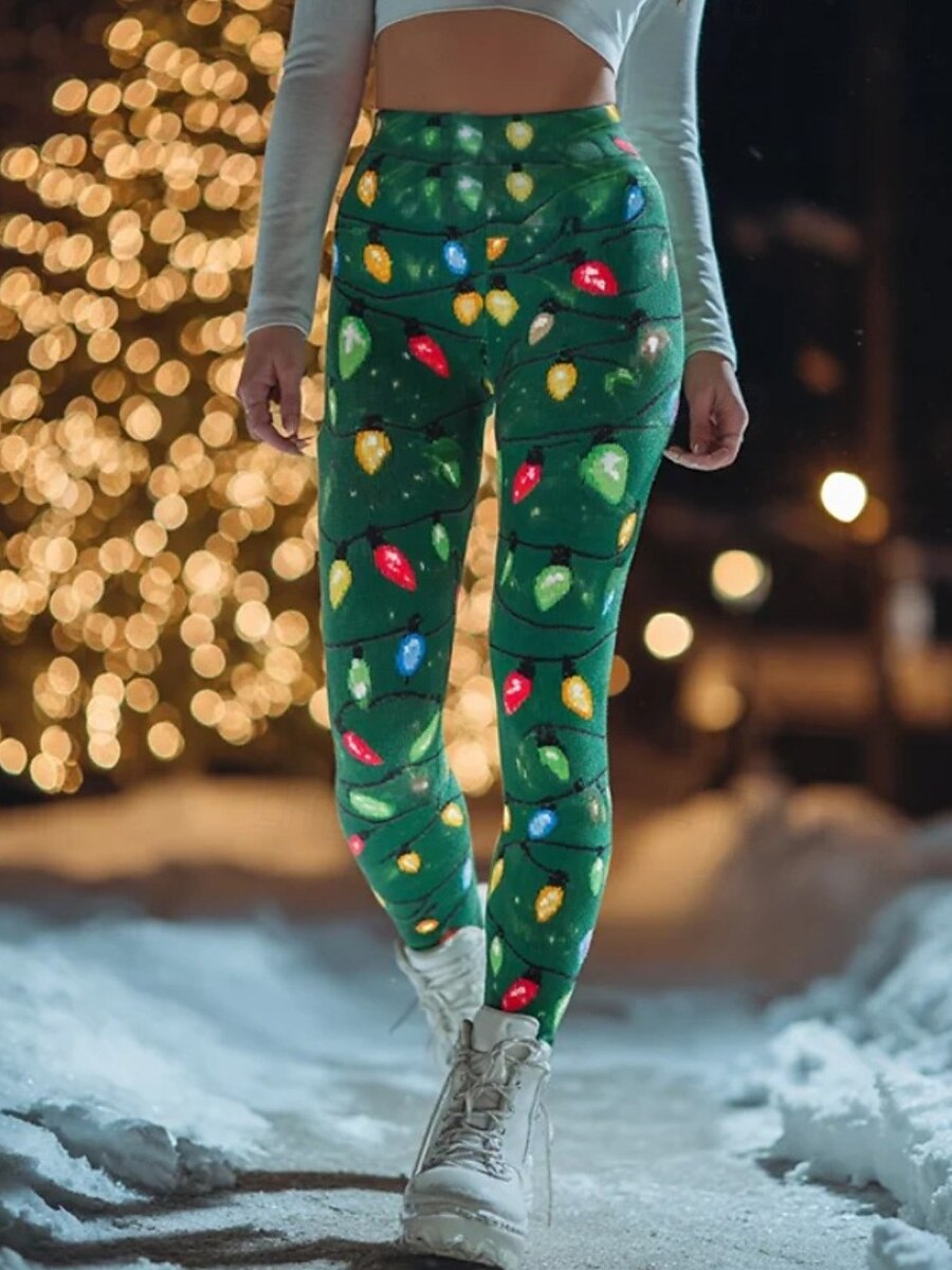 Christmas Graphic Thermal Stretch Leggings