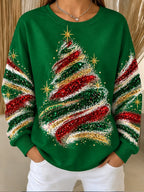 Christmas Tree Graphic Women's Pullover Sweatshirt