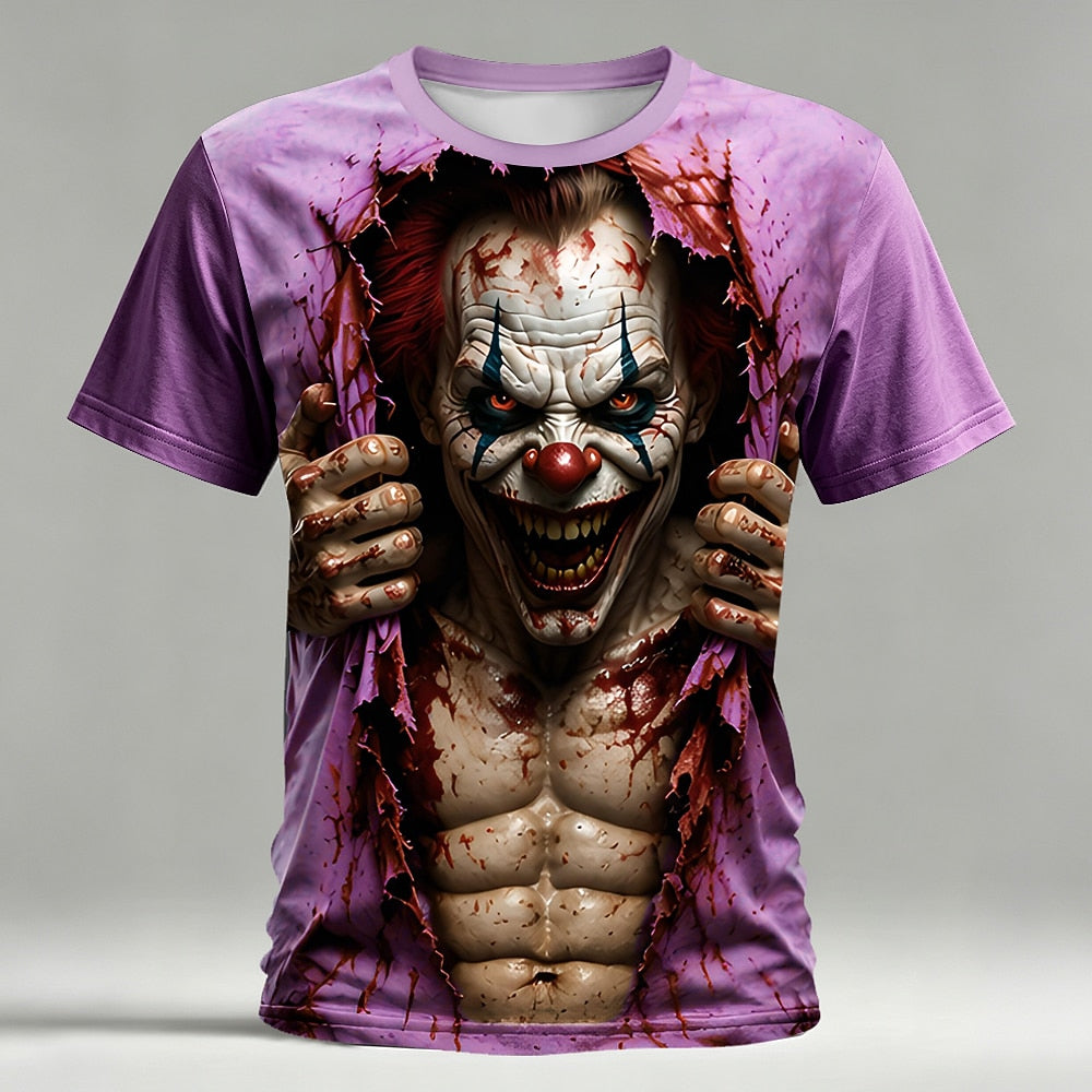 Men's Creepy Clown Optical Illusion T-Shirt