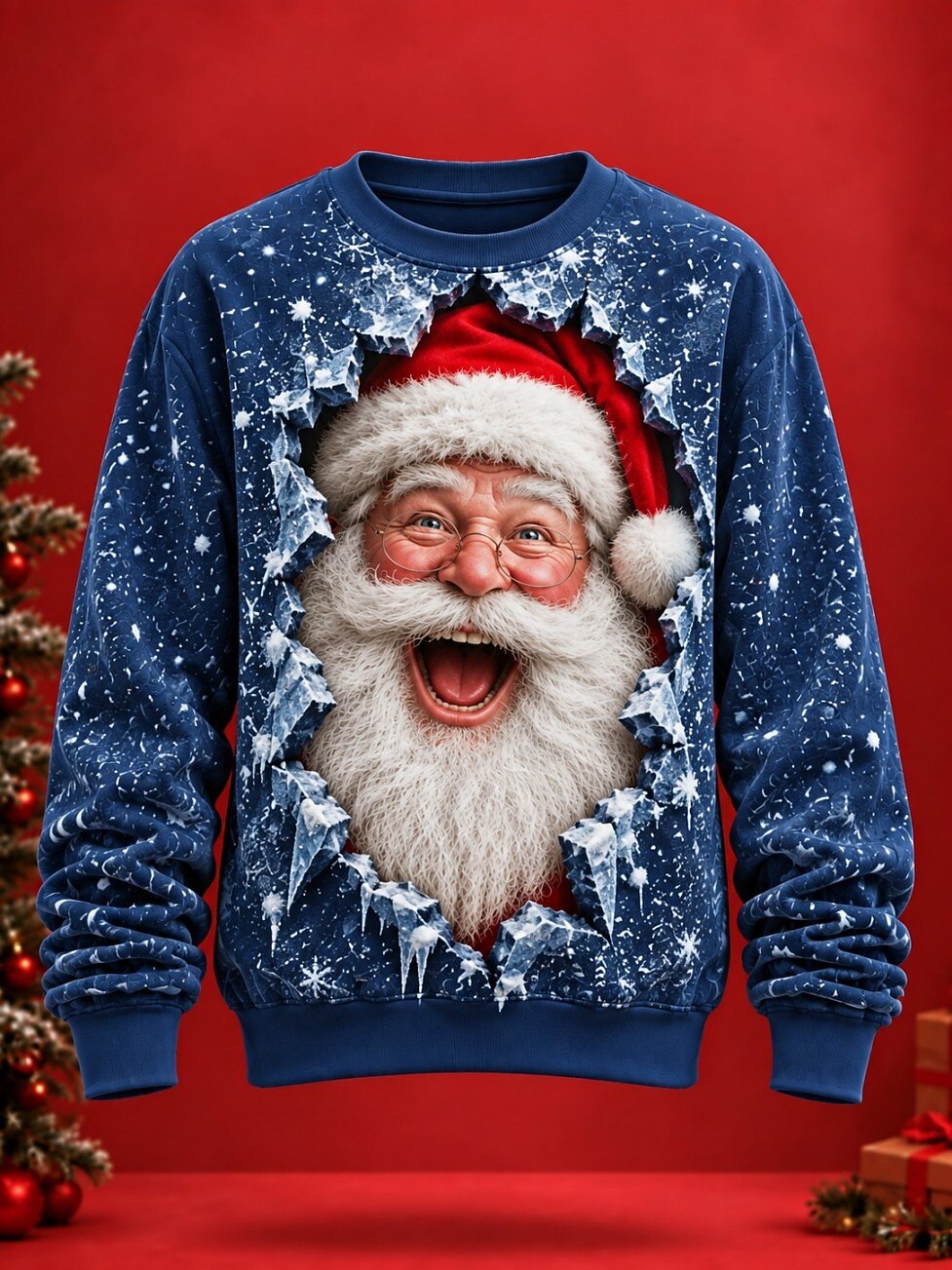 Christmas Santa Graphic Crewneck Sweatshirt