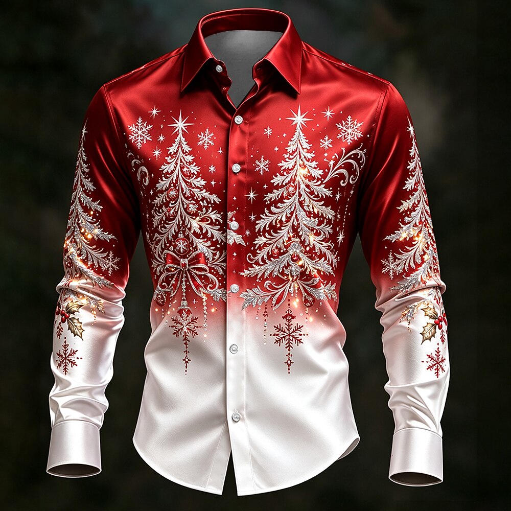 Christmas Tree Casual Button Down Shirt