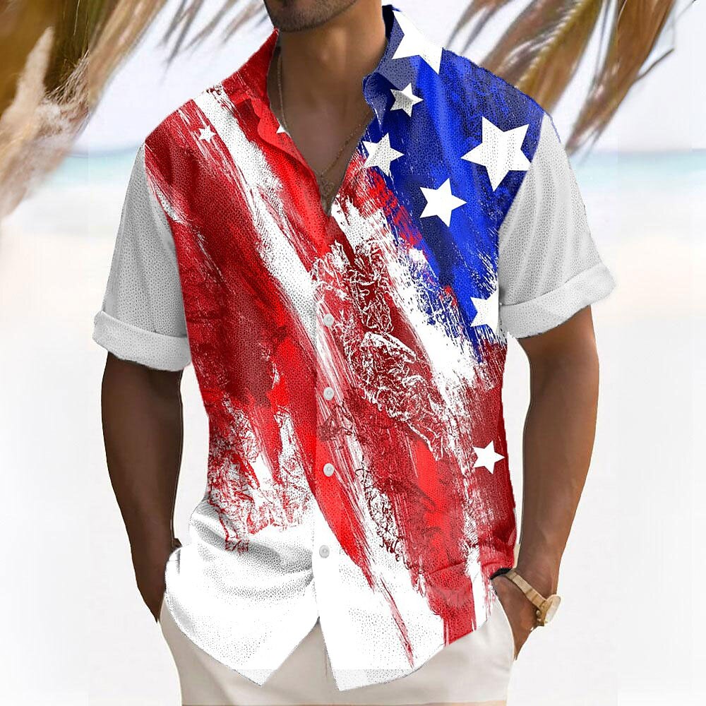 Men's American Flag Short Sleeve Shirt