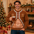 Christmas Gingerbread Fake Belly Crewneck Sweatshirt