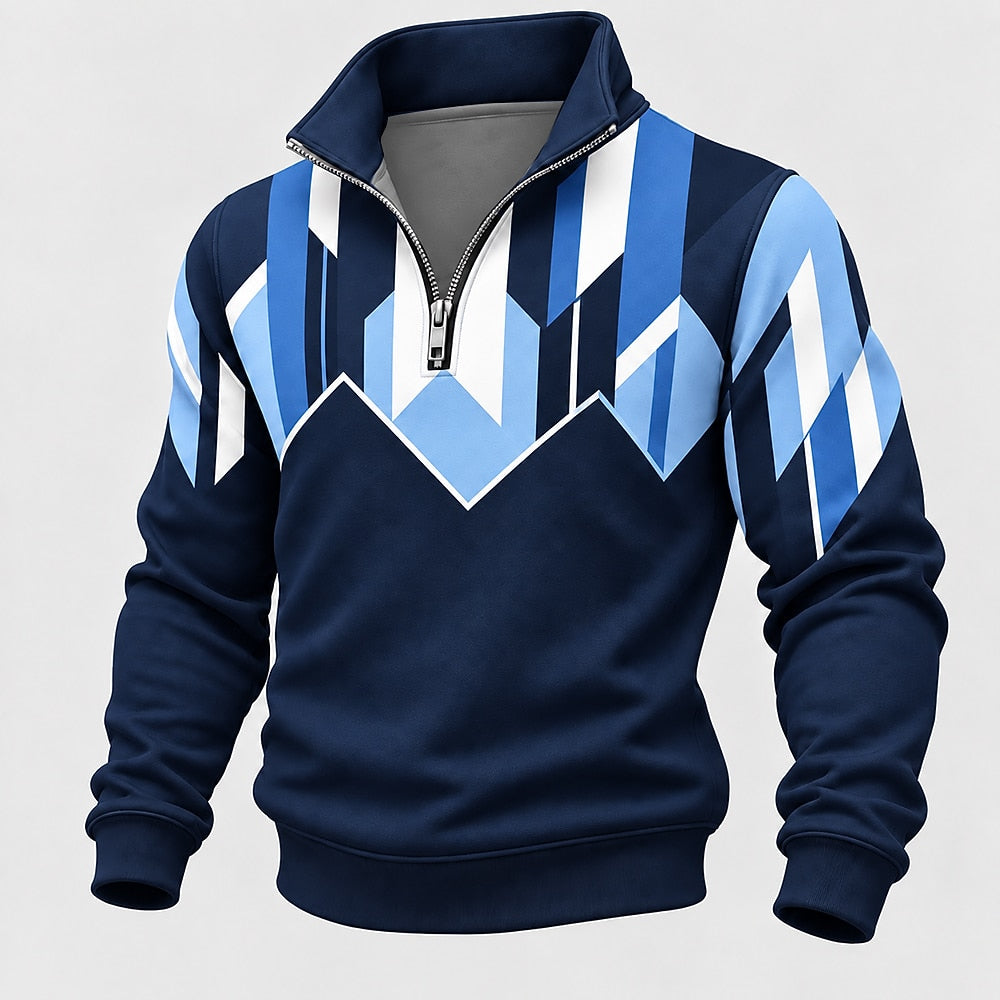 Classic Geometric Half Zip Sweatshirt