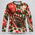 Men's Christmas Scene Casual Long Sleeve Tee
