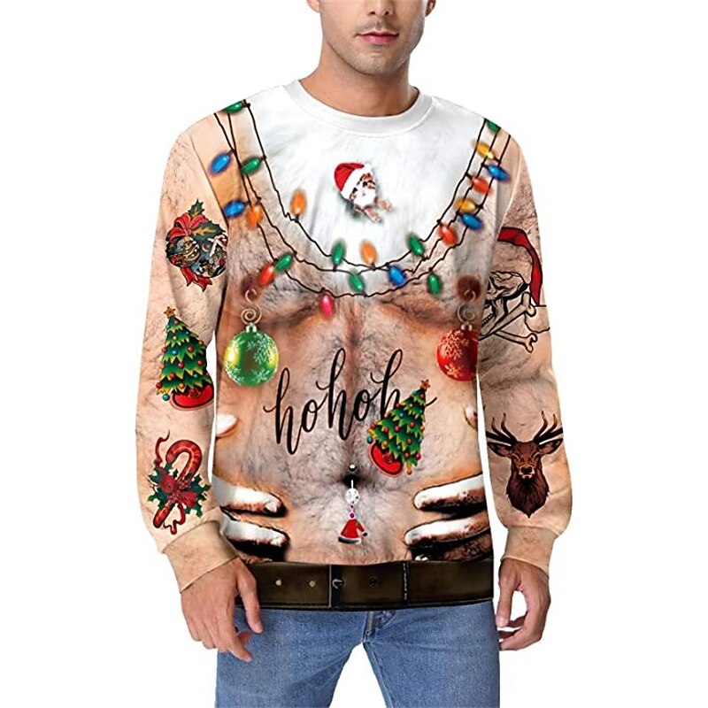 Christmas Streetwear Festive Print Sweatshirt