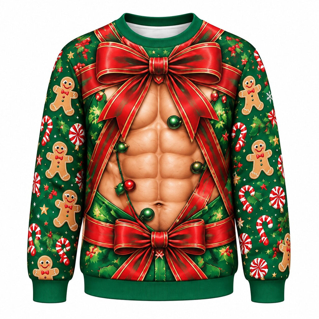 Christmas Gingerbread Elf Funny Crewneck Sweatshirt