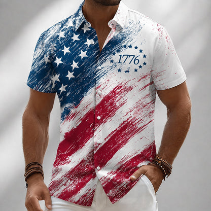 Men's Patriotic Eagle Short Sleeve Shirt