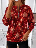 Women's Abstract Print Zip Up Sweatshirt