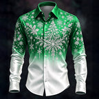Christmas Tree Snowflake Button Down Shirt