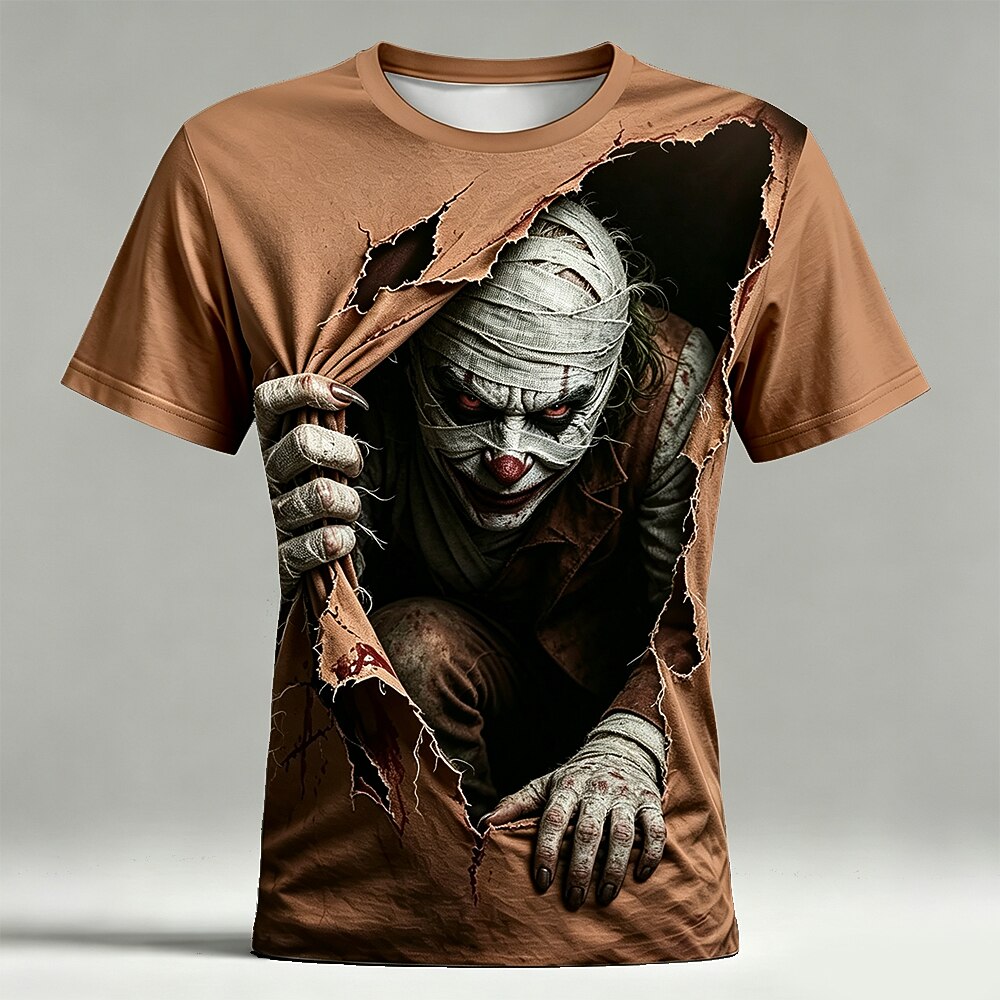 Men's Brown Horror Clown Carnival Tee