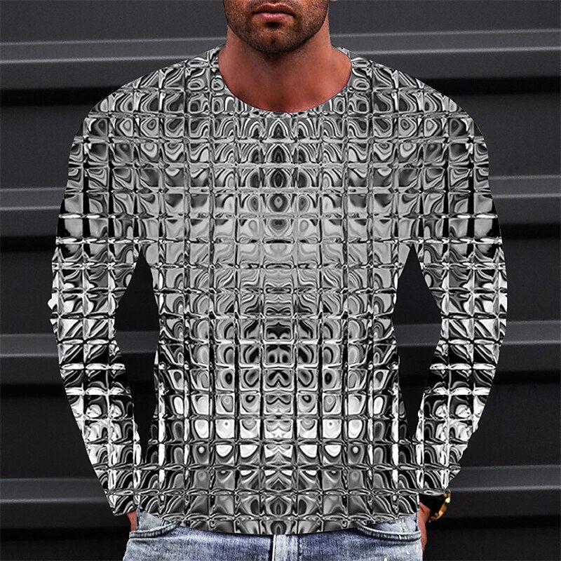 Men's Metallic Gradient Style Graphic Tee