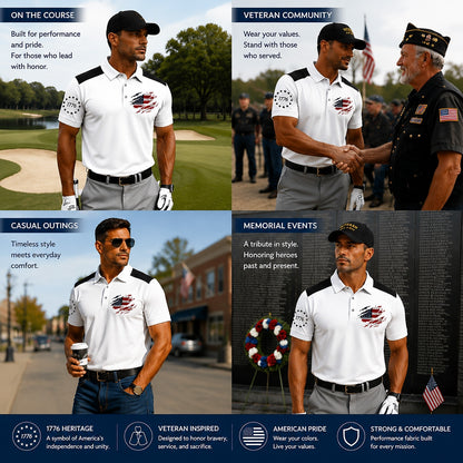 Men's Vintage Freedom Flag Polo