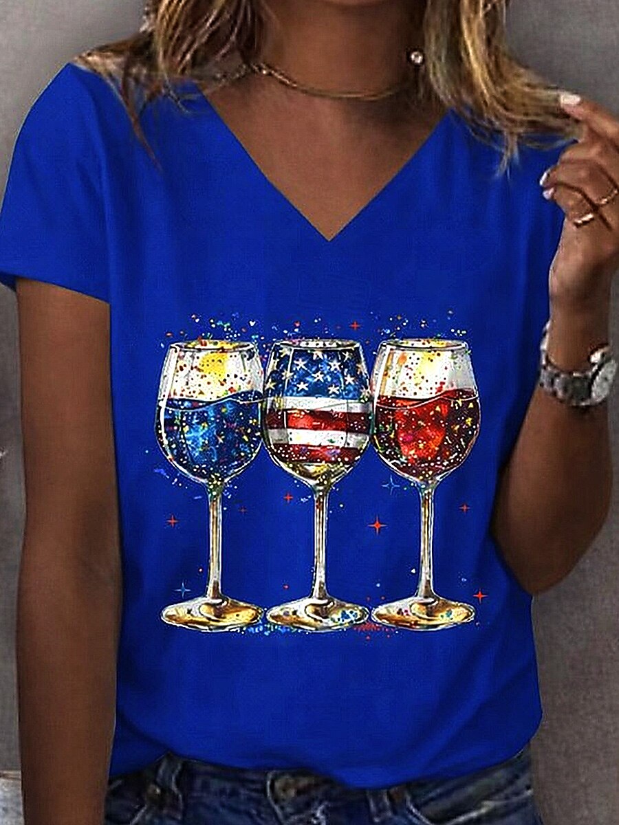 Women's Heritage V Neck Flag Tee