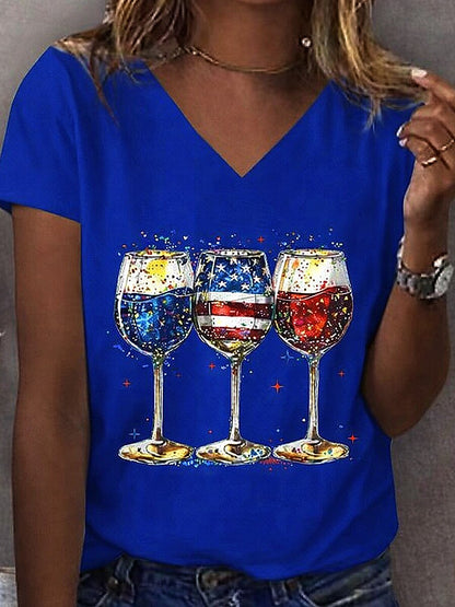 Women's Heritage V Neck Flag Tee