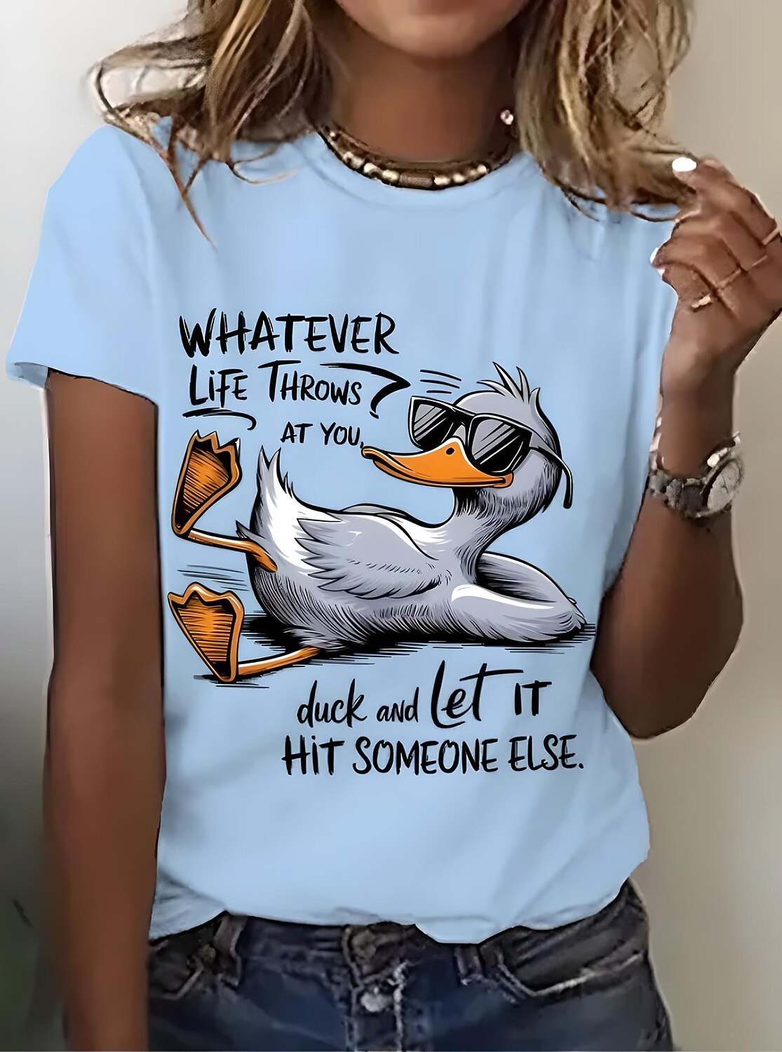 Women's Colorful Bird Graphic Tee