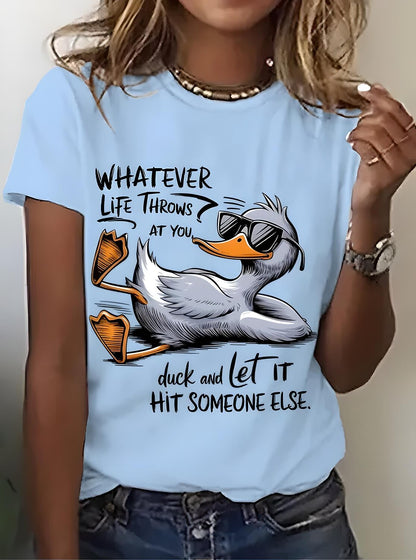 Women's Colorful Bird Graphic Tee