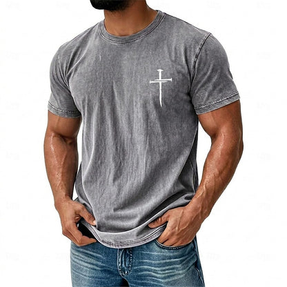 Men's Washed Cross Bible Graphic Tee