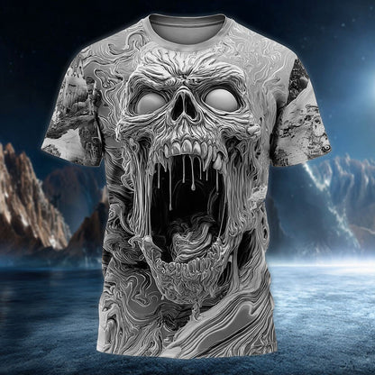 Men's Neon Skull Horror Graphic Tee