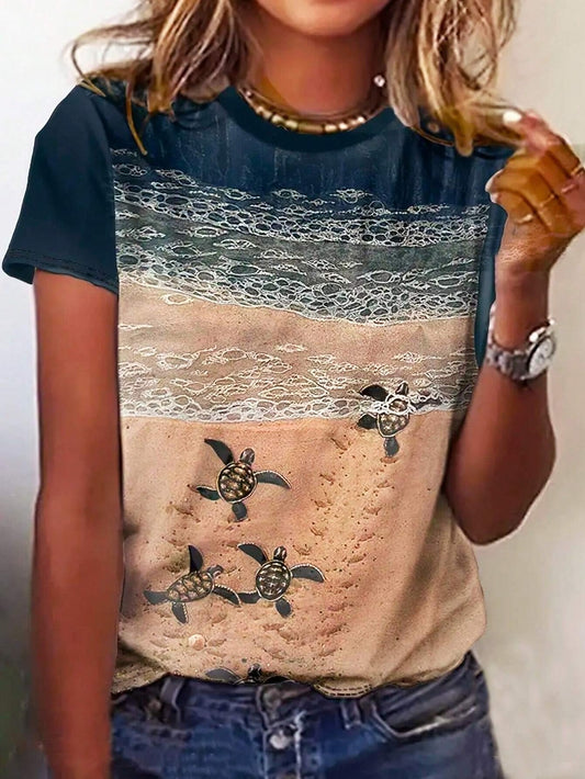 Women's Ocean Breeze Art Graphic Tee