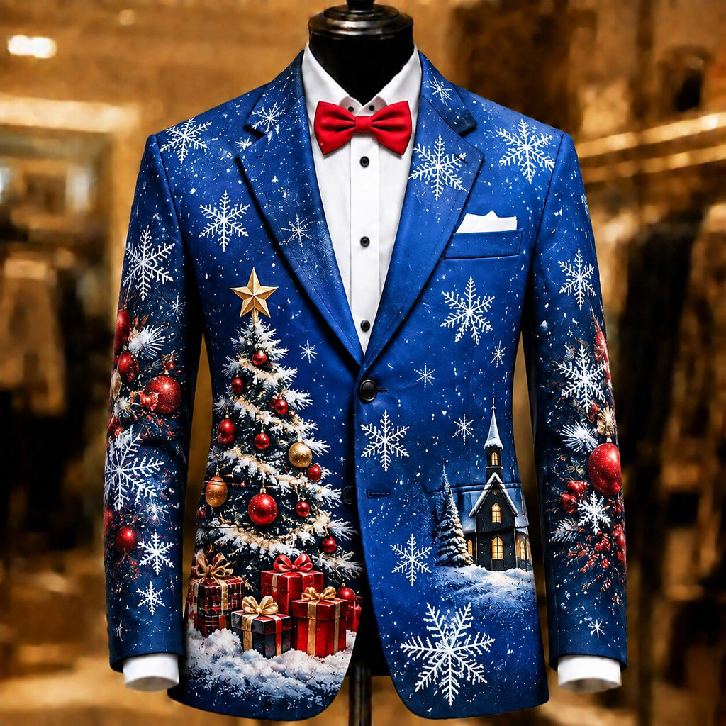 Christmas Tree Festive Graphic Blazer Jacket