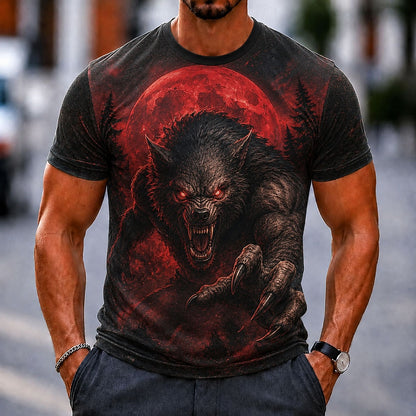 Men's Pumpkin Straw Graphic Casual Tee