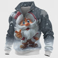 Santa Claus Christmas Zip Stand Sweatshirt