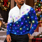 Christmas Lantern Quarter Zip Polo Shirt