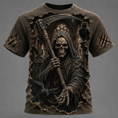 Men's Skull Graphic 3D Print Tee