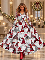 Women's Vintage Ombre Christmas Party Maxi Dress