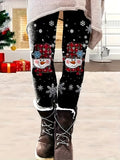 Snowman Snowflake Cozy Christmas Leggings