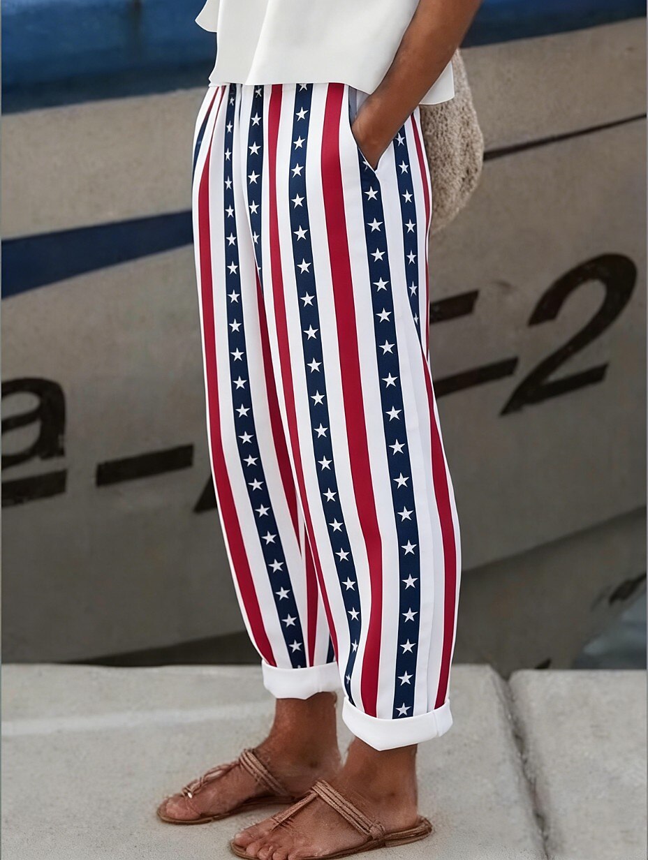 Women's Americana Floral Drawstring Pants
