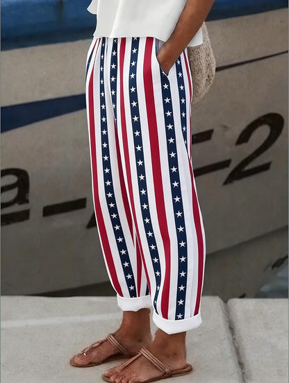 Women's Americana Floral Drawstring Pants