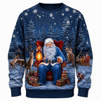Men's Santa Claus Mix Print Crewneck Sweatshirt