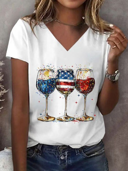 Women's Heritage V Neck Flag Tee