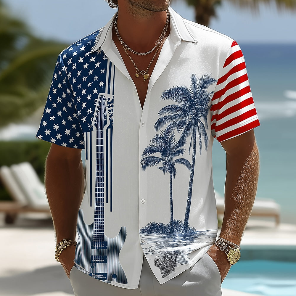 Men's American Flag Short Sleeve Shirt