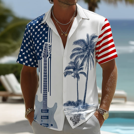 Men's American Flag Short Sleeve Shirt