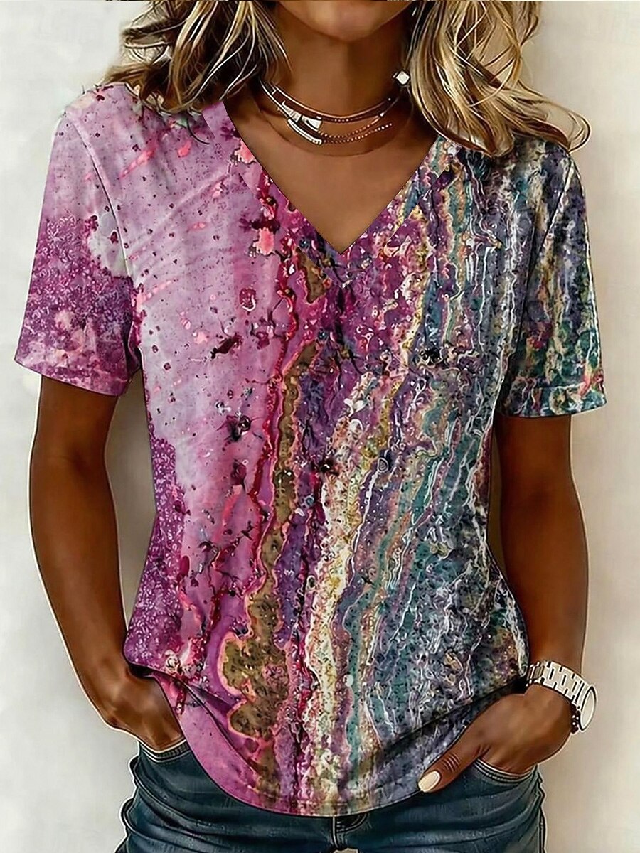 Women's Abstract Ombre Art Graphic Tee