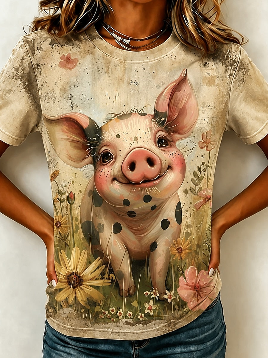 Women's Rustic Cow Graphic Tee