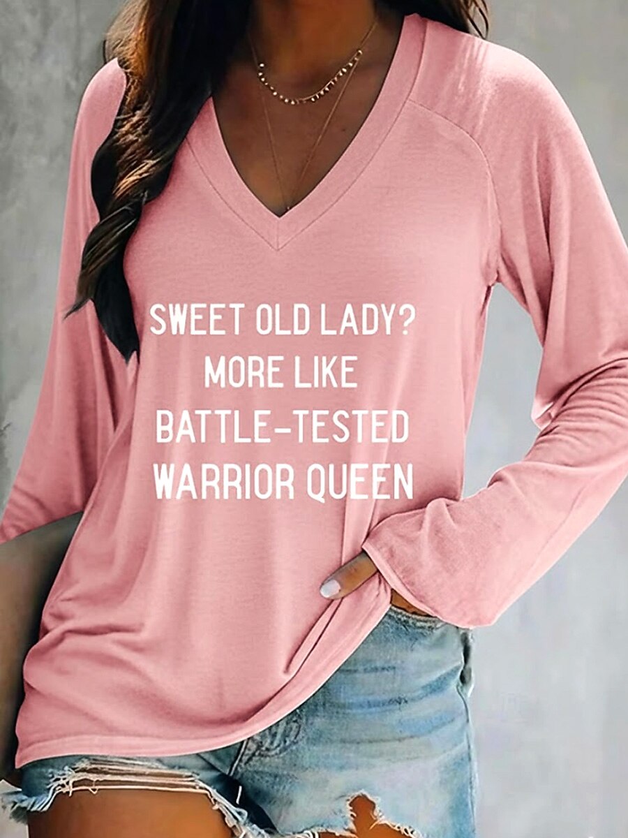 Women's Casual Letter Graphic Quote Tee