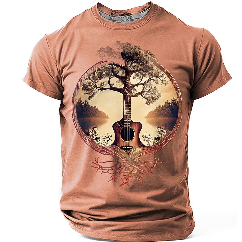 Men's Guitar Tree Nature Graphic Tee