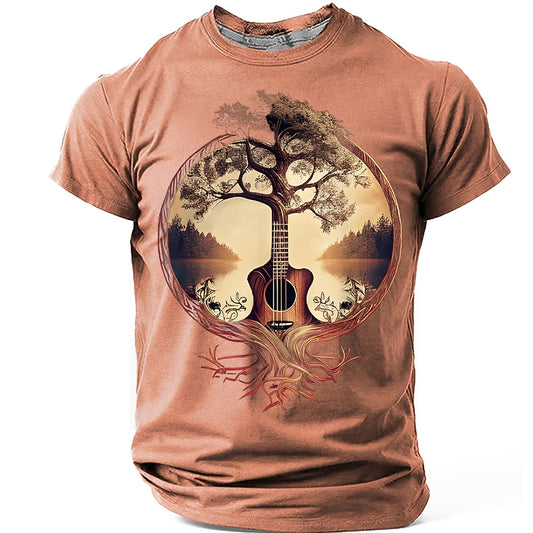 Men's Guitar Tree Nature Graphic Tee