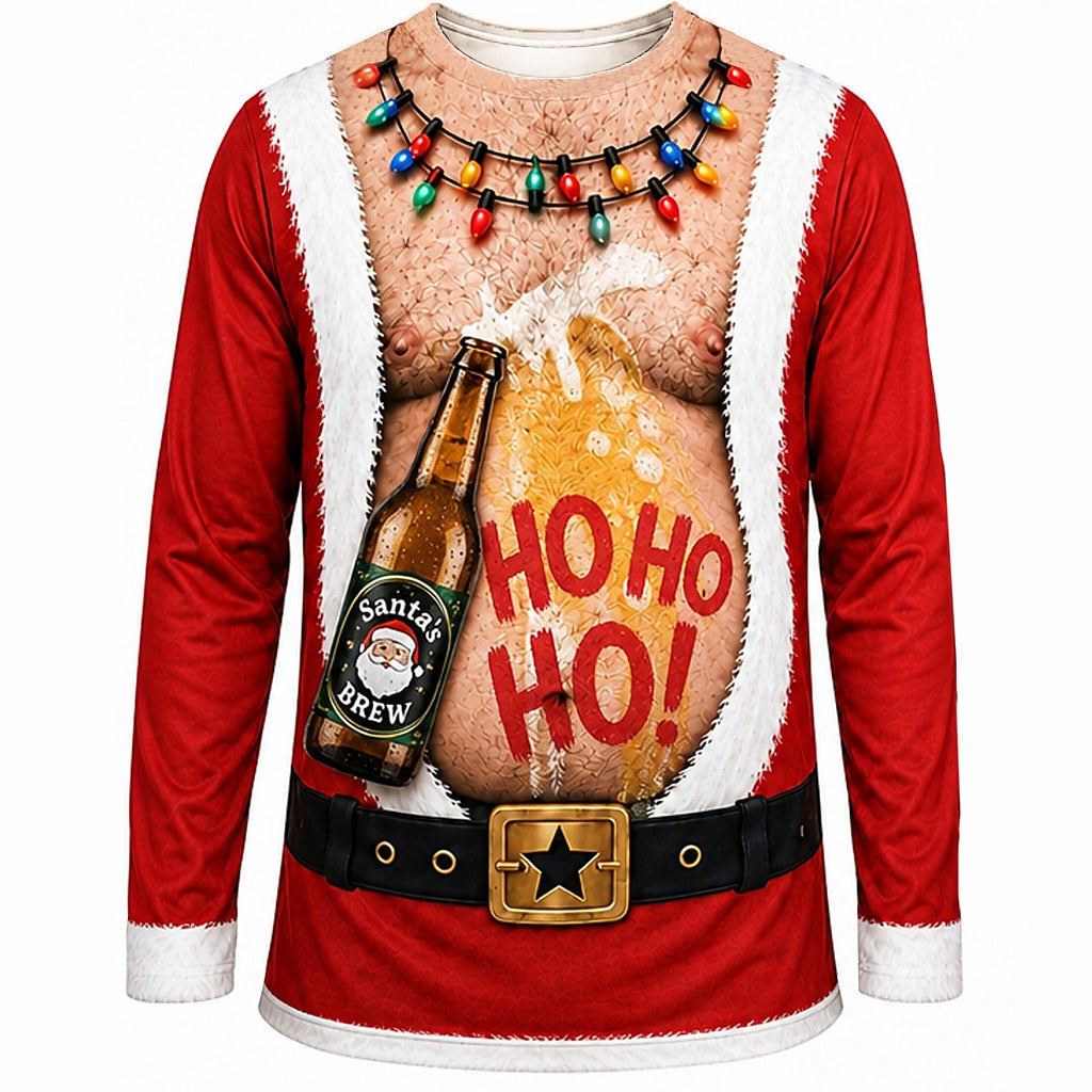 Christmas Santa Fake Belly Graphic Sweatshirt