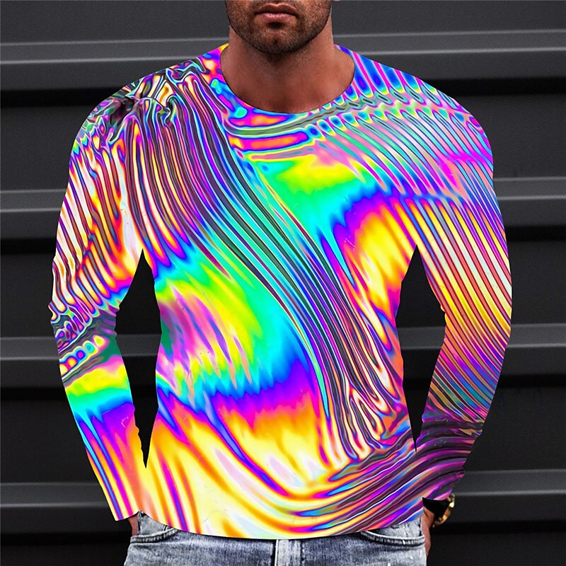 Men's Metallic Gradient Style Graphic Tee