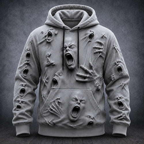 Men's Gothic Mouth Graphic Hoodie
