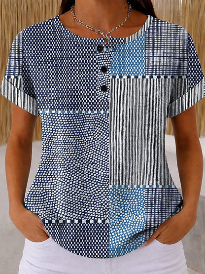 Women's Abstract Colorblock Art Graphic Tee