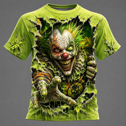 Men's Vivid Creepy Clown Halloween Tee