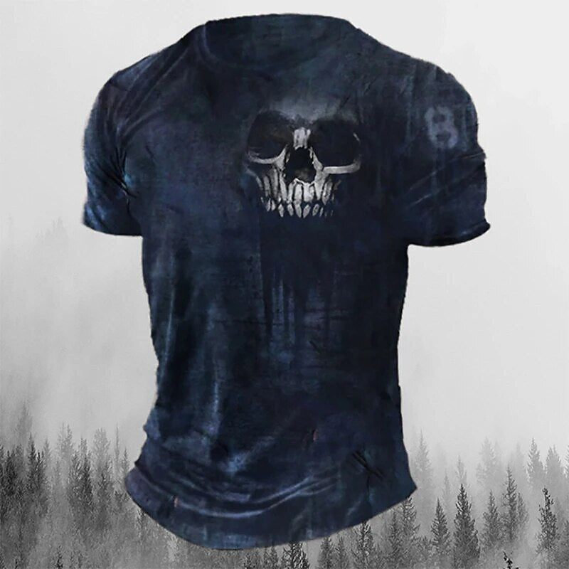 Men's Gothic Skull Halloween Graphic Tee