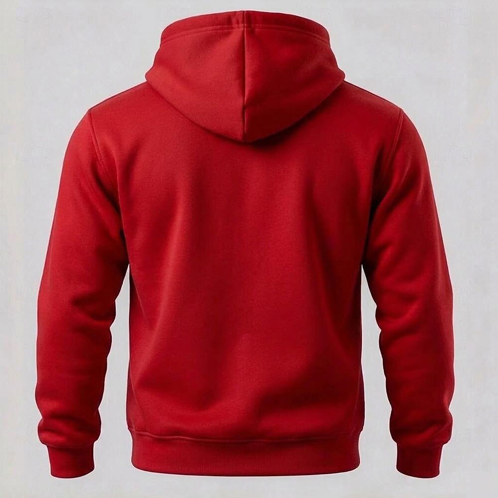 Men's Red Christmas Graphic Sweatshirt Hoodie